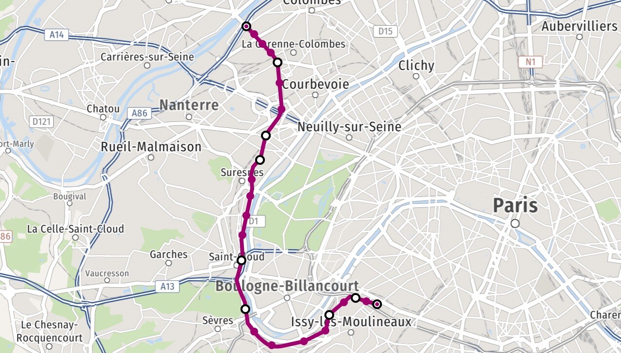Le Tramway T2 à 2 pas  de Boulogne-Billancourt.