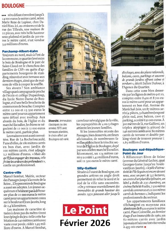 Février 2026: L'Agence du Quartier dans le journal le Point